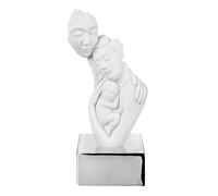 BONGELLI PREZIOSI Scultura da Tavolo in Marmorino con Famiglia Argento 20cm Marm