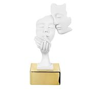 Bongelli Preziosi Scultura da Tavolo Moderna Volti in Marmorino Base Oro 20cm