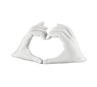 Bongelli Preziosi Scultura Moderna Mani Cuore 14x8cm Bianca Senza Base Marmorino