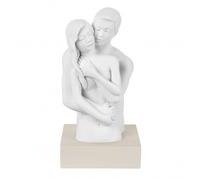 BONGELLI PREZIOSI Scultura Statua Busto Coppia 15cm Nocciola Marmorino