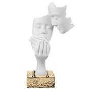 BONGELLI PREZIOSI - Statua Figura Coppia Face Bianca Base Oro 39cm, Marmorino