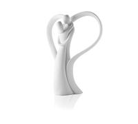 BONGELLI PREZIOSI - Statua Figura Innamorati Cuore Bianco 37cm, Marmorino
