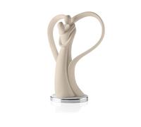 Bongelli Preziosi Statua Figura Innamorati Cuore Nocciola 39cm Marmorino Base Argento