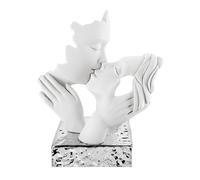 BONGELLI PREZIOSI - Statua Figura Moderna Coppia Face Bianco Argento 14x11cm Mar