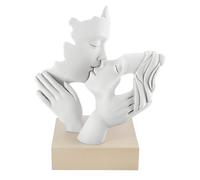 BONGELLI PREZIOSI - Statua Figura Moderna Coppia Face Bianco Nocciola 14x11cm Ma
