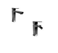 Bongio - Set Line miscelatore lavabo con scarico + miscelatore bidet con scarico