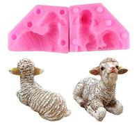 Bongles Home 3D Pecora Sapone del Silicone La Muffa della Candela del Polimero di Muffe Torta del Fondente Decorarting Strumenti di Stampo Colore Casuale