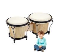 Bongo Drum Bongo Bongo Drum Strumento a percussione in legno | Bongo 6 e 7 pollici strumento mano per adulti principianti, bongo per bambini educativi, ideale per svegliarsi mus