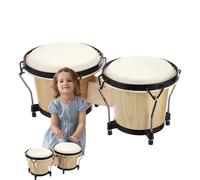 Bongo Drum, Bongo Drum Für Kinder - Professionelle Holzhandtrommel,Professionelles Percussion -Musikinstrument, 6 Zoll Und 7 Zoll Bongos Für Anfänger