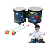 Bongo Drum - Tamburo a mano in legno professionale con teste a due tonalità, Percussione di musica classica | Drums carini per adulti e strumento folk compatto con batteristi, giocattolo prati