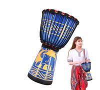 Bongo Drum | Tamburo a mano multicolore intagliato a mano di ispirazione africana | Strumenti a percussione, decorazione musicale artistica per spettacoli teatrali, attività, lezioni di musica