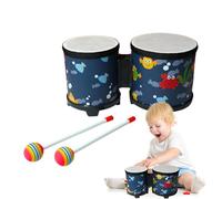 Bongo Drums Adulti - Giocattolo a percussione musicale per bambini, tamburo per strumenti in legno, 2 bacchette colorate realizzate a mano per bambini adulti | Batteria professionale per la pratica mu