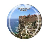 Bonifacio Citadel Corsica Francia Calamita da frigorifero con cristallo turistico souvenir regalo collezione frigorifero adesivo magnetico