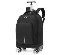 Boniffyy Zaino con ruote, per computer portatile da 15,6", con ruote, per uomini e donne, approvato dal volo, impermeabile, per viaggi, viaggi, lavoro (Nero)