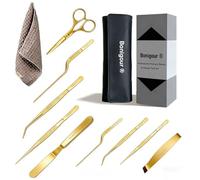 Bonigour Pastry Chef's Plating Tools Culinary Set | 10 pezzi di utensili professionali per pastry chef plating | Spatula, Tweezers, Chef Scissors for Biscuit Decoration, Platig | Acciaio inox
