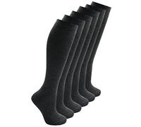 Bonjour® 6 paia di calzini alti al ginocchio per ragazze e bambine, calzini in cotone, per il rientro a scuola, calzini uniformi per feste, calzini lunghi per ragazze e bambini, calzini alti al