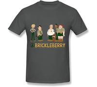 bonjour! Animated Sitcom Brickleberry Men's T-Shirt Unisex Dark Grey Cotton Hip Hop Print Tee Shirts 3XL