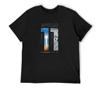 bonjour! Apollo 11 50Th Anniversary Moon Landing 1969 2019 Men's T-Shirt Unisex Black Cotton Hip Hop Print Tee Shirts L