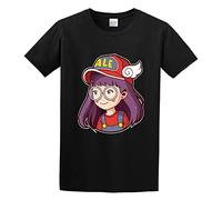 bonjour! Arale Norimaki Dr. Slump Men's T-Shirt Unisex Black Cotton Hip Hop Print Tee Shirts L