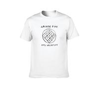 bonjour! Arcade Fire Reflektor Logo Men's T-Shirt Unisex White Cotton Hip Hop Print Tee Shirts XL
