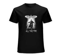 bonjour! It Can't Rain all The Time The 90S Movie The Crow Men's T-Shirt Unisex Black Cotton Hip Hop Print Tee Shirts L