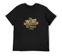 bonjour! It's Weird Being The Same Age As Old People Men's T-Shirt Unisex Black Cotton Hip Hop Print Tee Shirts M