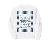Bonjour Paris Cool Design Doodle Francese Summer Travel Felpa
