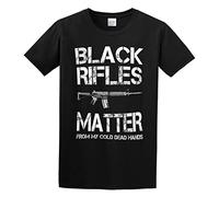 bonjour! Rifles Matter from My Cold Dead Hands - Ar-15 Men's T-Shirt Unisex Black Cotton Hip Hop Print Tee Shirts S