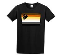 bonjour! Ringer Gay Bear Pride Flag HD Men's T-Shirt Unisex Black Cotton Hip Hop Print Tee Shirts XL