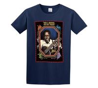bonjour! Robert Johnson Hell Hound On My Trall Men's T-Shirt Unisex Navy Cotton Hip Hop Print Tee Shirts L