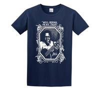 bonjour! Robert Johnson Hellhound On My Trail Men's T-Shirt Unisex Navy Cotton Hip Hop Print Tee Shirts M