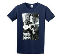 bonjour! Robert Johnson The Complete Recordings Men's T-Shirt Unisex Navy Cotton Hip Hop Print Tee Shirts L