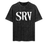 bonjour! Stevie Ray Vaughan Band Music Song SRV Logo Men's T-Shirt Unisex Black Cotton Hip Hop Print Tee Shirts L