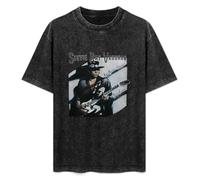 bonjour! Stevie Ray Vaughan Texas Flood Album Cover Men's T-Shirt Unisex Black Cotton Hip Hop Print Tee Shirts 3XL