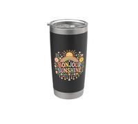 Bonjour Sunshine - Divertente design per insegnante di lingua francese Bicchiere termico in acciaio inox doppia parete