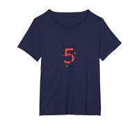 Bonjour to 5 Amazing Years: Francia Regalo di Compleanno Maglietta, Donna Plus-Size, Navy, 3X
