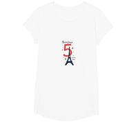 Bonjour to 5 Amazing Years: Francia Regalo di Compleanno Maglietta, Ragazze, Bianco, M