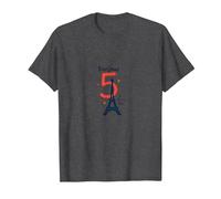 Bonjour to 5 Amazing Years: Francia Regalo di Compleanno Maglietta, Uomo, Grigio Scuro, 5XL