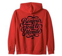 Bonjour Tout Le Monde Script Francese Hello World Felpa con Cappuccio