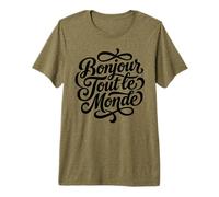Bonjour Tout Le Monde Script Francese Hello World Maglietta Premium