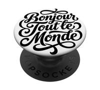 Bonjour Tout le Monde Script francese Hello World PopSockets PopGrip Adesivo
