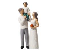 BONJUME Figure Di Famiglia, Scultura Di Famiglia In Legno Figure Di Una Famiglia Di 3 Genitori E Figlio In Resina Figure Da Collezione Per La Decorazione Della Casa Di Famiglia Neonato