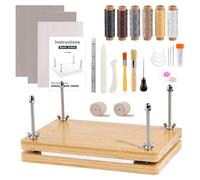 BONJUME Pressa Per Libri In Legno, Set Per Rilegatura Pressa Per Libri Multifunzionale Manuale Per Rilegatura Accessori Pratici Per Rilegatura Etichette Per Rilegatura Fai Da Te Pressa - 30 x 19,2 cm