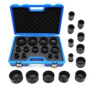 BONJUME Set di 13 Chiavi per Dadi Scanalati da 1/2", 18-80 mm con Asse Interno da 60 mm di Lunghezza Adatto per Dadi di Sicurezza KM, KML, HM, HML, HMLL (DIN 981) e Dadi Tondi