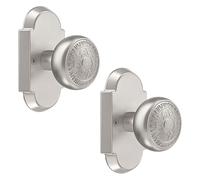 BonKuDoo Pomelli per porte interne in nichel satinato, maniglie per porte interne su un solo lato, per armadi, dispensa, doppie porte francesi, pomello per porte interne non girevoli, confezione da 2