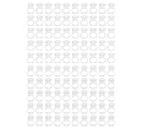 BONKZEBU 100 Anelli Porta Inchiostro in Plastica Trasparente con Coperchi per Pigmenti Estensione Ciglia Colla Primer Gel Rimozione Trucco Permanente 1,5 X 0,8 Cm