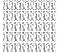 BONKZEBU 50/100 Pezzi in Acciaio Inossidabile Inossidabile di Pesca Connectori Accessori per la Pesca Accessori per Pesca, Chiusura Rapida Pesca Aperta Placcaggio Girevole (3# 100pcs)
