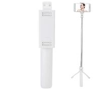 BONKZEBU Bastone per Selfie con Otturatore Bluetooth Portatile, Struttura Solida, Treppiede Autobloccante per Selfie/film/TV/trasmissioni in Diretta, IOS/ 3,5-6,2 Pollici Bianco (Bianca)