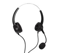 BONKZEBU Cuffia per Servizio Clienti con Doppia Presa da 3,5 Mm, Protezione 'udito, Microfono, Cuffia per Computer per Call Center, ABS, Nera