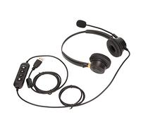 BONKZEBU Cuffie da Ufficio USB Binaurali ENC Cuffie da Ufficio Cablate con Cancellazione del Rumore con Microfono Disattivato per il Servizio Clienti di Telemarketing